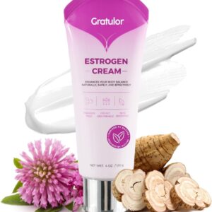 Estrogen Cream for Women Menopause Relief: Natural Bioidentical Estrogen Face Cream with Wild Yam for Hormone Balance, Hot Flashes, Vegan, Menopause Support-Topical Phytoestrogen Cream (4 Oz)