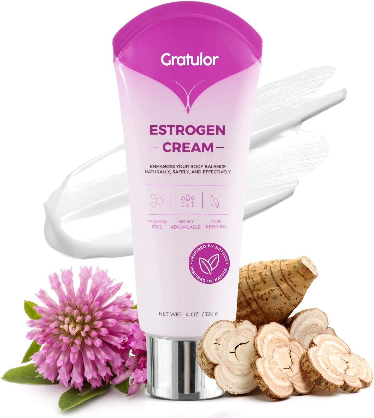 Estrogen Cream for Women Menopause Relief: Natural Bioidentical Estrogen Face Cream with Wild Yam for Hormone Balance, Hot Flashes, Vegan, Menopause Support-Topical Phytoestrogen Cream (4 Oz)