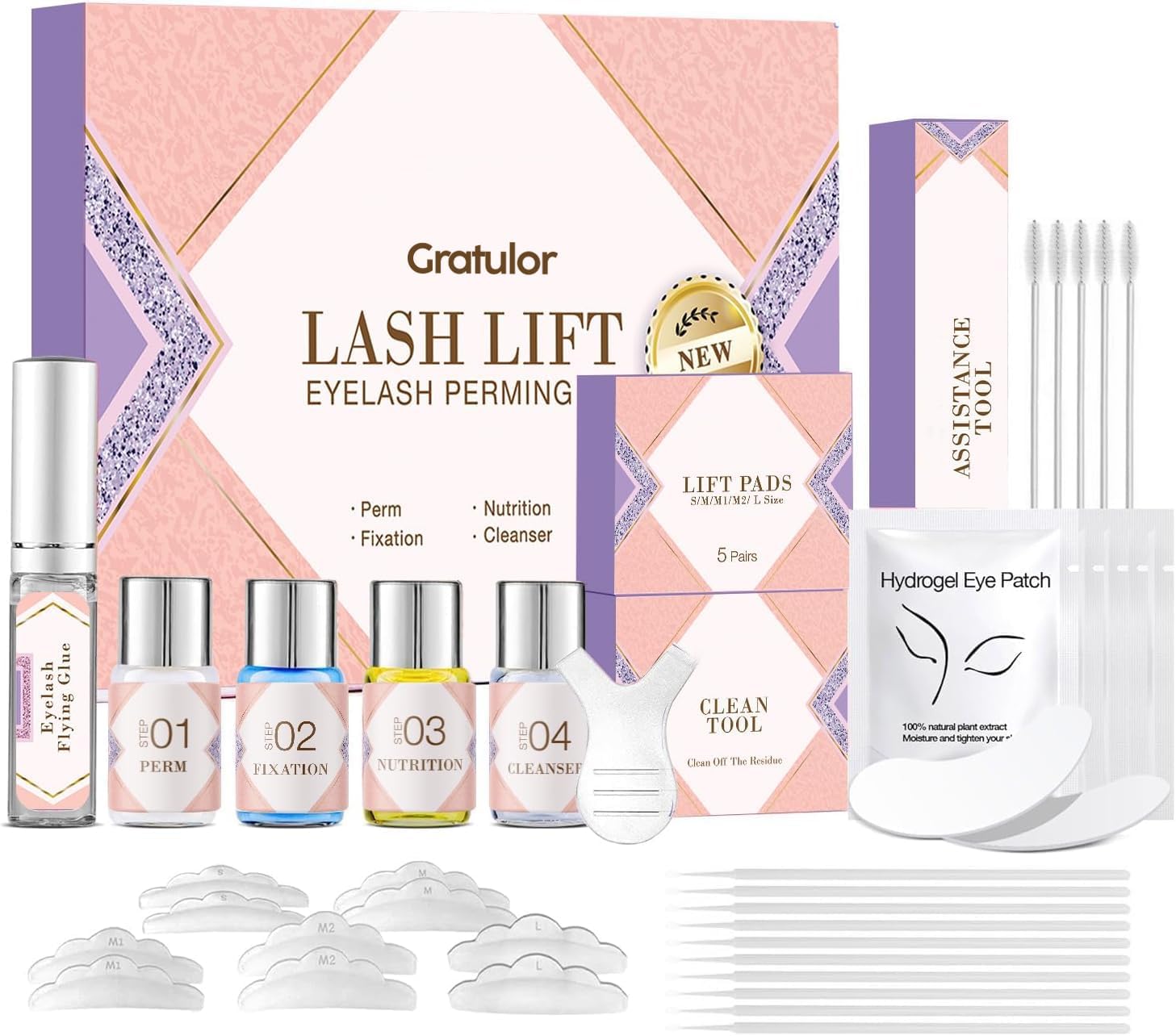 Lash Lift Kit Eyelash Perm: Eyelash Lamination Kit - Lash Perming Curling Kit at Home DIY and Professional for Beginners (Clear)